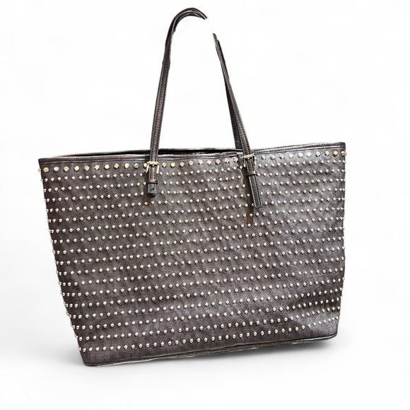 Michael Kors Black Studded Tote - Picture 2 of 15